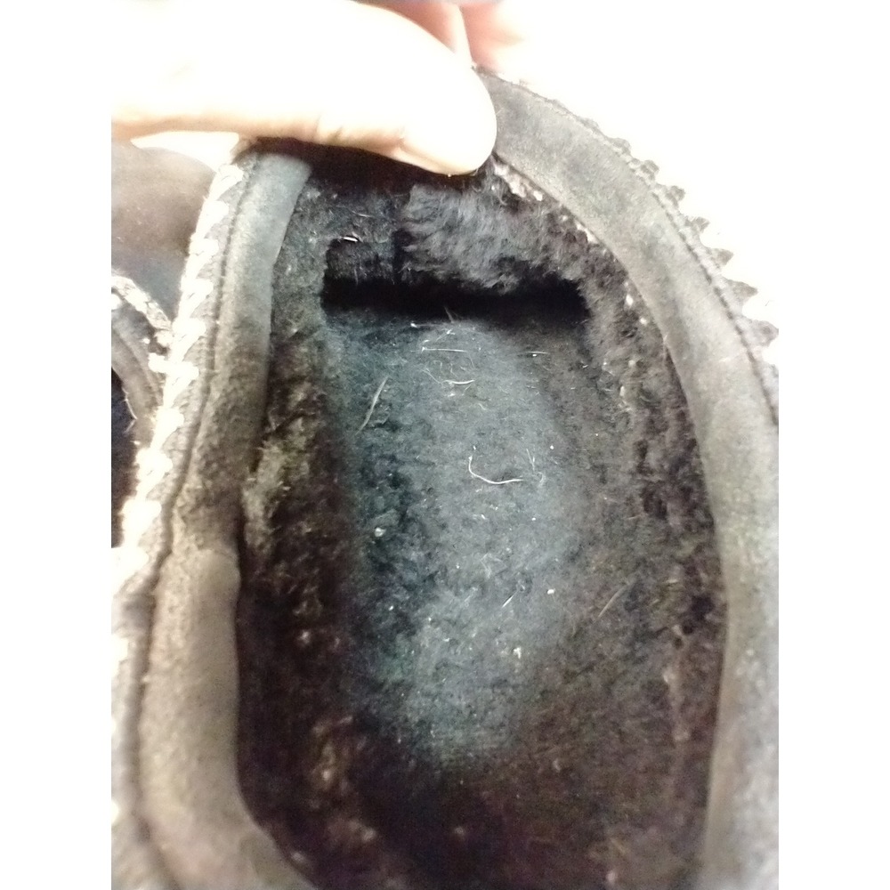 UGG Tasman Slipper Women Size 10 Black Suede Shearling Lined Embroidered Braid - Picture 9 of 12
